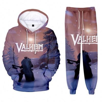 China Hot Sale Anti Shrink 3D Printed Valheim Hoodies No Moq On Stock Hoodie And Pants for sale