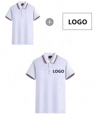 China Custom Logo Men Polo Shirt Polyester Anti-wrinkle Plain White Cotton Men's Shirts for sale