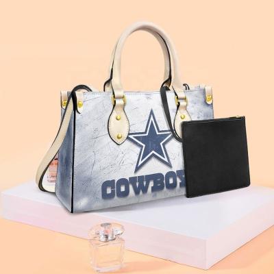 China Wholesale Dallas Cowboys Print Tote Shopping High Quality Bag 2022 Handbags For Women Team Design Leather Handbag Shoulder Bag for sale