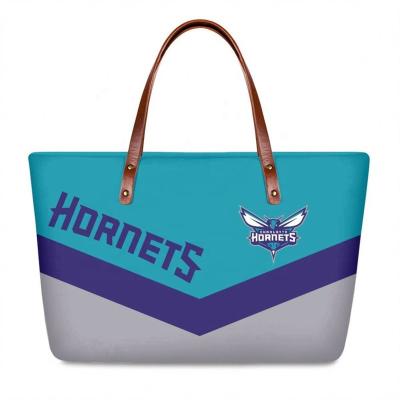 China Women's Tote Bags Ladies NBAS Handbags Tote Bags With Custom Printed Logo Charlotte Hornets Design Bags Women High Quality for sale