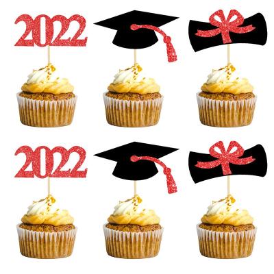 China 2022 Party Suppies Graduation Season Party Dessert Card Insert Graduation Party Decoration Cake Card Insert for sale