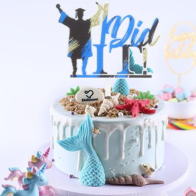 China Party Suppies New Graduation Season Cake Insert Bachelor Hat Alphabet Party Acrylic Decoration Props Cake Decorating Cake Baking Topper for sale