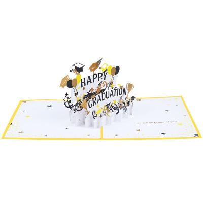 China Festival Decoration Customization Happy Graduation Invitation Card 3D Color Printing Automatic Pop Paper Greeting Cards for sale