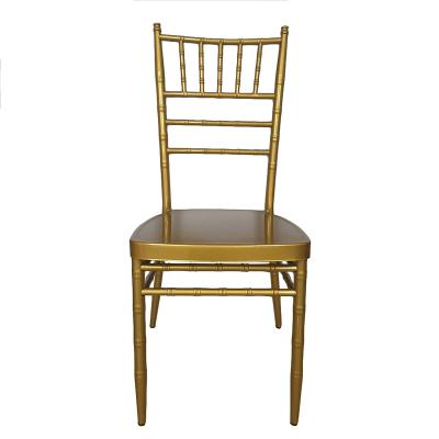 China Modern Foshan factory metal decor bridal chivalry chair wedding event chairs golden chiavari for sale