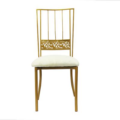 China Factory Modern Metal Stackable Cross-Back Dining Wedding Chair For With Padded for sale