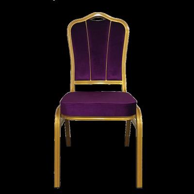 China Modern Wholesale Aluminum Stackable Hotel Banquet Chair Wedding Purple Reception Chairs for sale