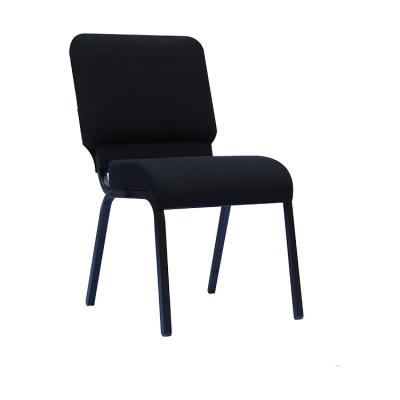 China Modern Wholesale Cheap Stack Metal Church Chair With Shelf And Back Pocket for sale