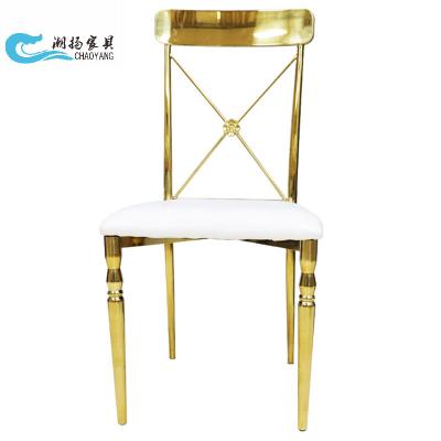 China Modern Leisure Chair With Stainless Steel Legs Frame High Back Stainless Steel Dining Chairs Wedding for sale