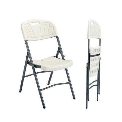 China Farm Furniture Outdoor Garden Set Resin Plastic Folding Chairs PP Metal Frame Dining Chair for sale