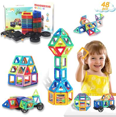 China 44PCS Eco-friendly Material Magnetic Building Block Building Blocks Set Magnet Tile For Kids Toys for sale