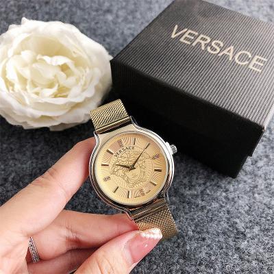 China Day/date ladies watches with metal stainless steel mesh strap 1pcs MOQ gold plated watch saati kol marka kalite yuksek cheap watch for sale