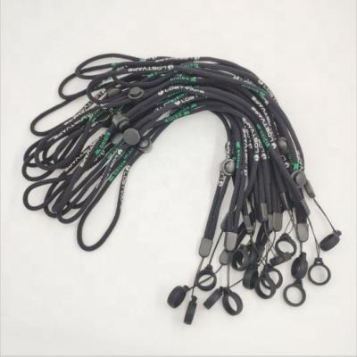 China Wholesale Custom Adjustable Eco-friendly Jacquard Logo Around Woven Neck Rope Lanyards With Silicone Ring No Min Order for sale