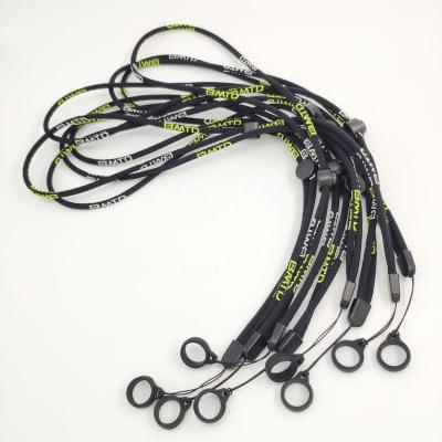 China Custom High Quality Eco-friendly Jacquard Adjustable Logo Woven Round Neck Rope Lanyard Lanyard Manufacturers Wholesale With Silicone Rubber Ring for sale