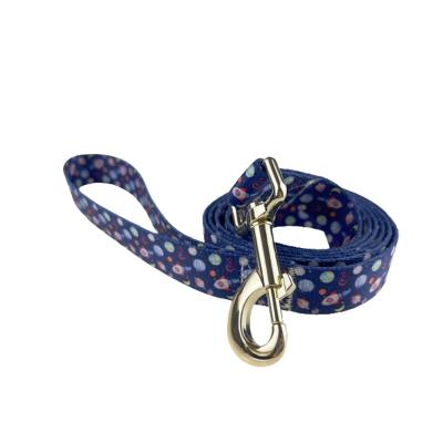 China Custom OEM Pet Accessories Customized Heat Transfer Sublimation Polyester Webbing Dog Leash Luxury for sale