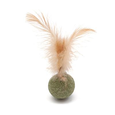 China Pet as Viable Popular Badminton Cat Toy Catnip Ball with Feather for sale