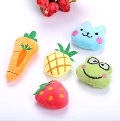 China Viable factory direct plush cat toy catnip kitten toy animal and fruit shape plush cat toy for sale