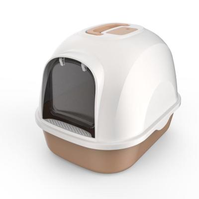 China Pet Products Pet Cat Toilet Box Cat Litter Trays Cat Litter Storage Closed Cleaning Plastic Box for sale