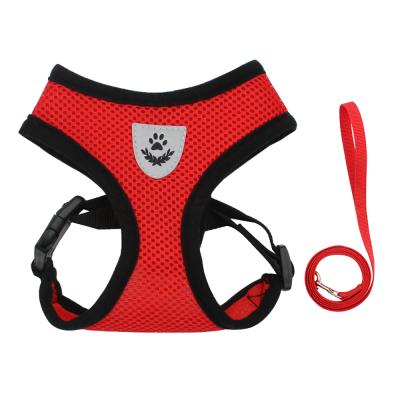 China New Style Reflective Polyester Breathable Mesh Pet Puppy Chest Harness Traction Rope Dog Rope for sale