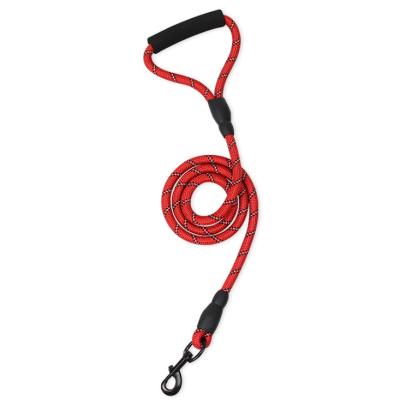 China Durable Braided Nylon Round Rope Dog Pet Leash Reflective Soft Pet Handle Outdoor Sports for sale