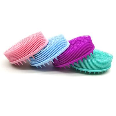 China Sustainable Baby Children's Soft Silicone Hair Shampoo And Bath Silicone Bath Brush is used for massage and bath for sale