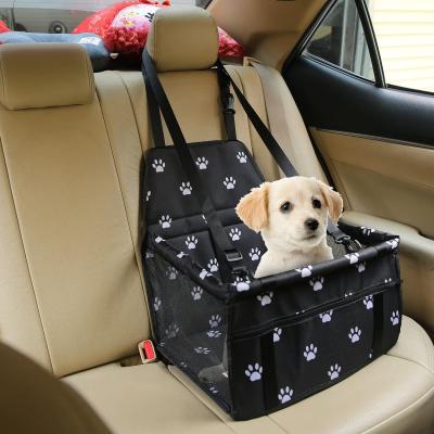 China Pet Car Booster Seat Travel Carrier Cage Oxford Pet Car Seat Stored Breathable Folding Soft Washable Bag for sale