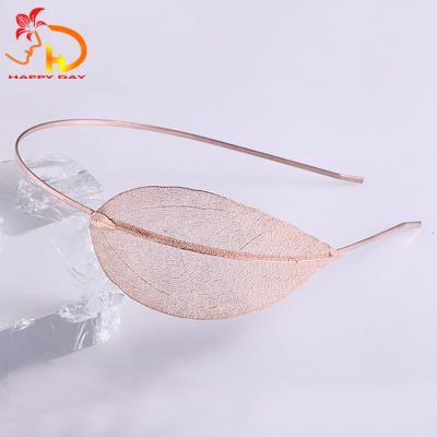 China Newest Design Hair Decoration Hair Accessories Gold Leaves Headband For Girls for sale