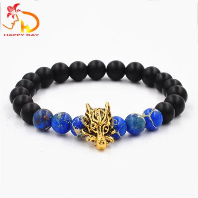 China Classic Top Selling Custom Agate Beads Design Porcelain Dragon 12 Zodiac Sign Bracelet for sale