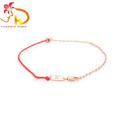 China Fashio discriminate against simple and elegant half string jewelry bracelet 925 sterling silver single diamond red chain bracelet for sale