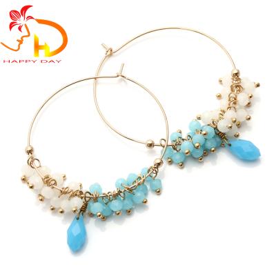 China European Handmade Wholesale European Pearl Earrings Large Circle Gold Hoop Earrings for sale