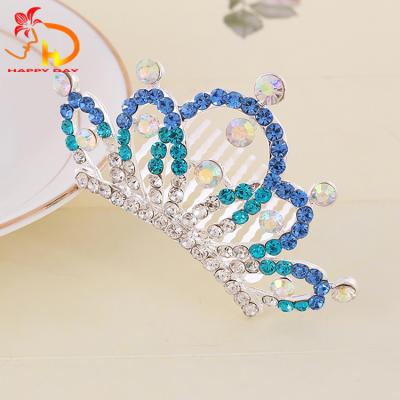 China Wholesale Classic Hair Accessories Colorful Rhinestone Crown Princess Bridal Tiara for sale