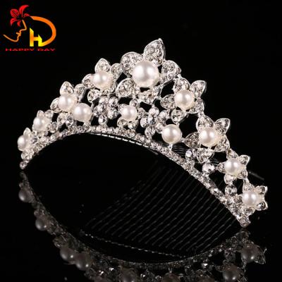 China OEM Design Classic Fashion Pearl Woman Princess Bride Bride Crowns for sale