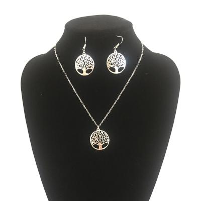 China 2017 Classic Fashion Jewelry Set , Round Hollow Wishing Tree Jewelry Set With Pendant And Earrings for sale