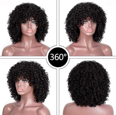 China European and American Hot Selling African Short Curly Wig Afro Wave Style Afro Ladies Wig Wave Chemical Fiber Hair Headwear for sale