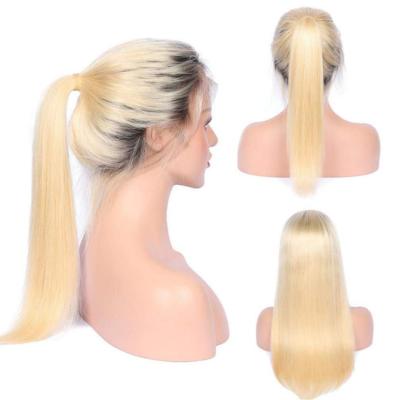 China Straight Human Hair Wigs 1B/613# Straight Human Hair Full Lace Front Lace Wig for sale