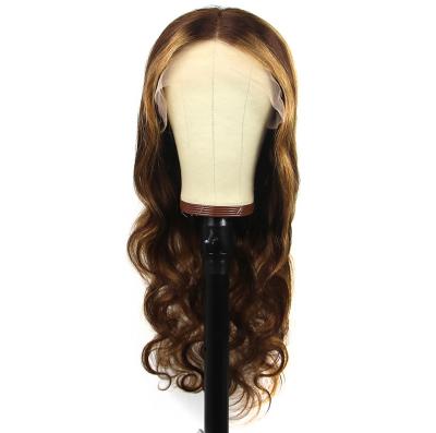 China Lace Front Human Hair Wigs Piano HD Front Body Wave #4/27 Highlight Body Wave Wigs For Black Women for sale