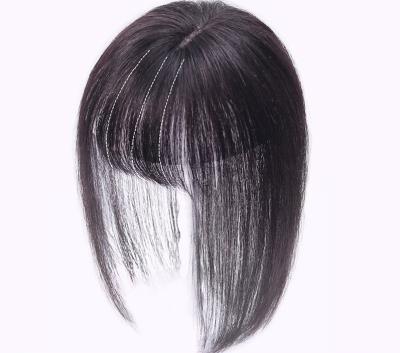 China Soft Wig Female 3D Hair Air Bangs Hair Replacement Bangs Top Cover Gray Hair Wig for sale