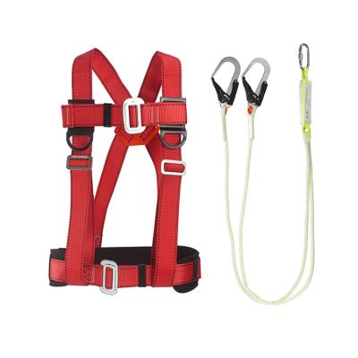 China Wholesale Aerial Work Factory Fall Safety Belt Full Body Harness Safety Harness With Lanyard for sale