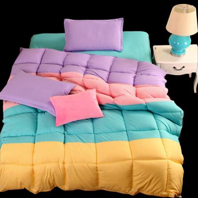 China Microfiber Patchwork Quilted Bedding Home Colorful Printing Quilt for sale