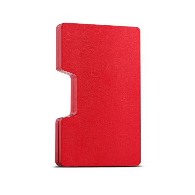 China 2021 Red forever young fashion casekey RFID card holder silver clip metal frame wallet for sale