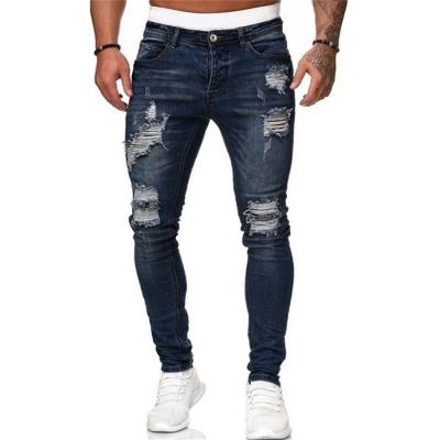 China Sustainable New Style Trousers OEM Stock Drop Shipping Damaged Mens Tapered Jeans for sale