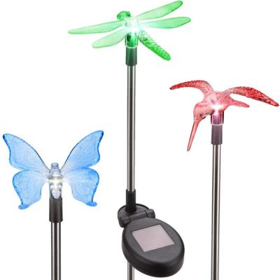 China Outdoor Yard Amazon Hot Sale Led Solar Ground Lamp Butterfly Dragonfly Hummingbird For Garden Decorative Lights for sale