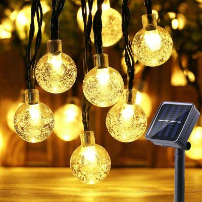 China 3 Modes Motion Sensor Garden Solar Globe String Lights Outdoor String Lights with Remote Crystal Balls Decorative Lighting for Patio Backyard for sale