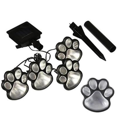 China 3 Motion Sensor Modes 4 Solar Cat Animal Paw Print Lights LED Solar Lights Garden Outdoor Decorative LED Lantern Path Footprints Lighting Lamp for sale