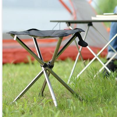 China BBQ Queue Mountaineering Fishing Lawn Stainless Steel Stool Easy Carry Retractable Folding Sturdy Portable Lightweight Chair for sale