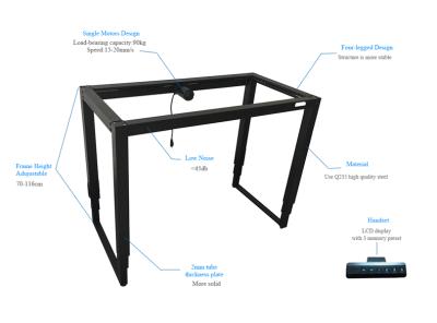 China Electric Height Adjustable Standing Desk Frame Four (Height) Legs For Home Office for sale