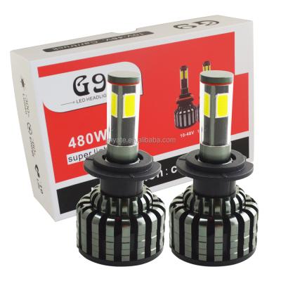 China Fit for truck car and car truck led headlight CE 10-48V G9 12000LM 4sides 4sides 6000k COB high power led headlight h7 for sale