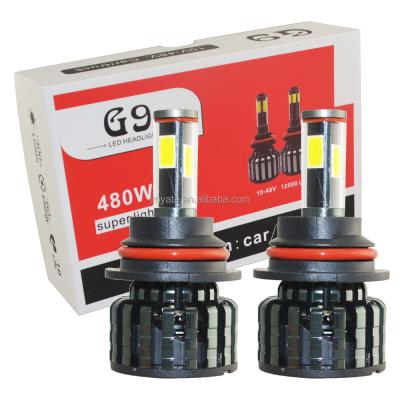 China Fit for Car and Truck CE 10-48V 4 Faces Auto Truck Headlight HB5 9007 High Low Led Headlight COB G9 12000LM for sale