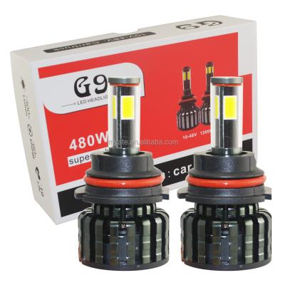 China Fit for car and truck factory supply CE 10-48V 4 faces 4 sides COB G9 12000LM HB1 9004 car headlight led for sale