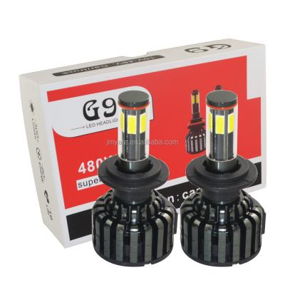 China Fit for car and truck factory supply CE 10-48V 6sides G9 12000LM truck led headlight bulb 6sides cob h7 led headlight for sale