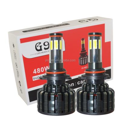 China Fit for car and truck 2021 hot sales CE 10-48V auto led headlight G9 12000LM 6sides 6sides COB HB4 9006 car led headlight bulbs for sale